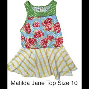 Matilda Jane peplum Tank top size 10